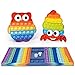 Feligio 3 Pcs Push Bubble Sensory XXL Spiel Fidget Toy Silikon Eulen und Einsiedlerkrebse Antistress Spielzeug Regenbogen Schachbrett Poppet Sensorik Spielzeug für Eltern-Kind-Zeit