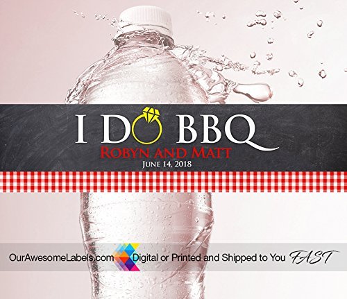 100 LABELS PER ORDER I Do BBQ, Wedding Water Bottle labels, Engagement  Party, Bridal Shower, Burlap, Rustic Wood, 50th Anniversary, 25th  Anniversary, ...