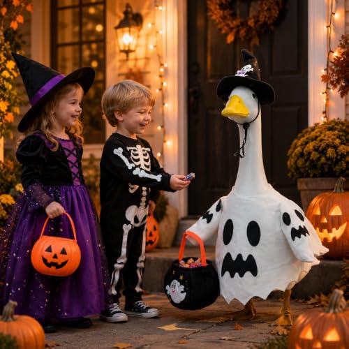 2026 New Halloween Porch Goose outfit | Ghost outfit,23" Porch Goose Halloween Outfits ,halloween decorations，porch goose fall outfit - image 3
