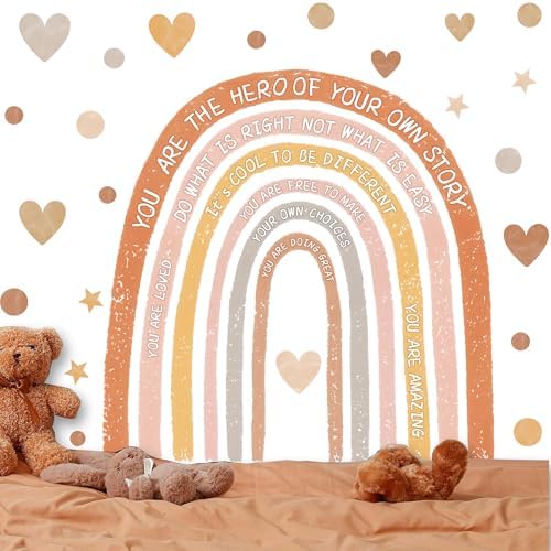 Amazon.com: Boho Rainbow Wall Decals Baby Girls Wall Stickers ...