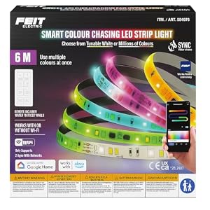 Smart LED Strip Light, Multi-Colored, 6m Length, Color Chasing Effects, Voice Control, Smart Home Compatible, App Control, Modern Style, Indoor Use