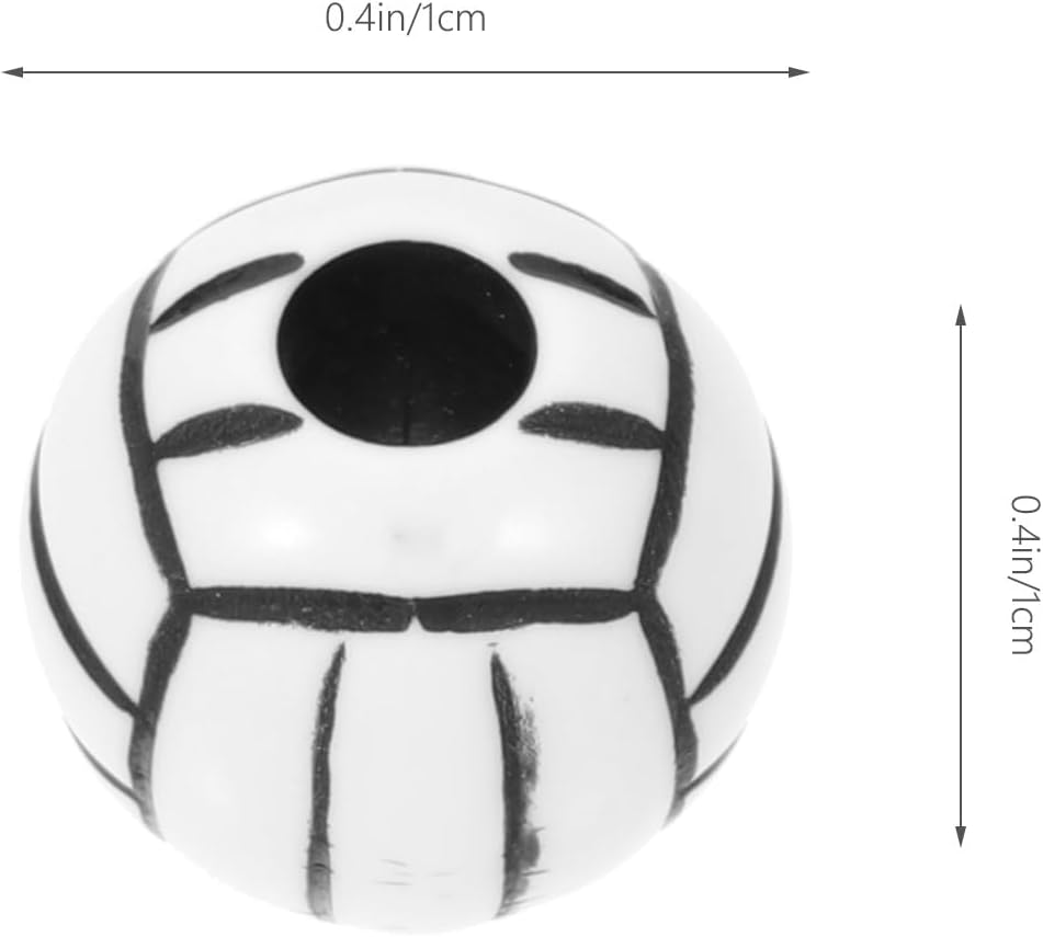 Silicone Beads 15mm 100 Pieces Acrylic Volleyball Bead Big Hole Volleyball Round Loose Spacer for DIY Necklace Bracelet Pendant Making Heart - Image 3