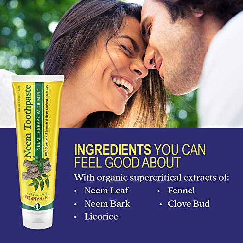 Theraneem Neem Therape Toothpaste, Mint | Supports Healthy Teeth, Gums & A Fresh Mouth | No Fluoride & Vegan | 4.23 Oz #TOP2