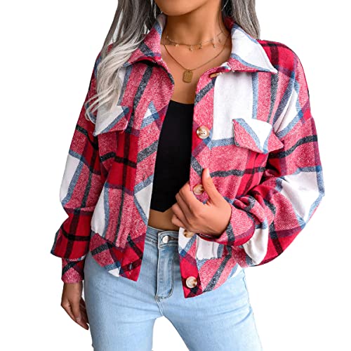 Surchemise en laine carreaux femme décontractée et coupe oversized
