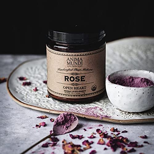 Anima Mundi Rose Petal Powder - 100% Organic Rose Powder For Teas, Lattes, Smoothies & More - Natural Formula To Support Positive Mood (2.5Oz / 71G) #TOP4