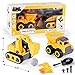 iPlay, iLearn Boys Construction Truck Toys, Kids Take Apart Vehicles Playset W/ Screwdriver, Digger, Excavator, Dump Trucks, Kids Birthday Gifts for 3 4 5 6 Year Olds Toddlers Girls Children