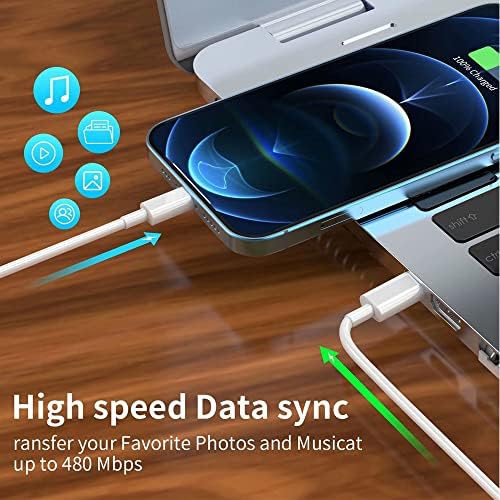 Unique Secure iPhone Lightning to USB C Cable [Apple MFi Certified] 2 Pack 2M Type C Charging Cord iPhone 13 Pro Max 13 Pro 12 Mini 11 XR XS X 8 Plus 8 SE iPad AirPods Support Power Delivery