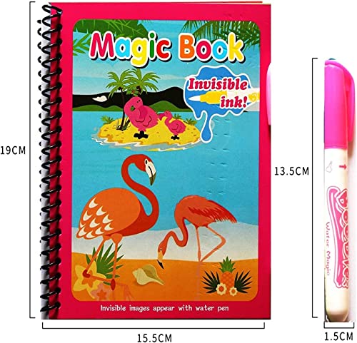 Image of Reusable Magic Water Quick Dry Coloring Books for Kids Colouring Doodle Pen Water Painting Book for Children Education Drawing Pad Kids Learning /Fun Books (Random Designs) - No Colors Required