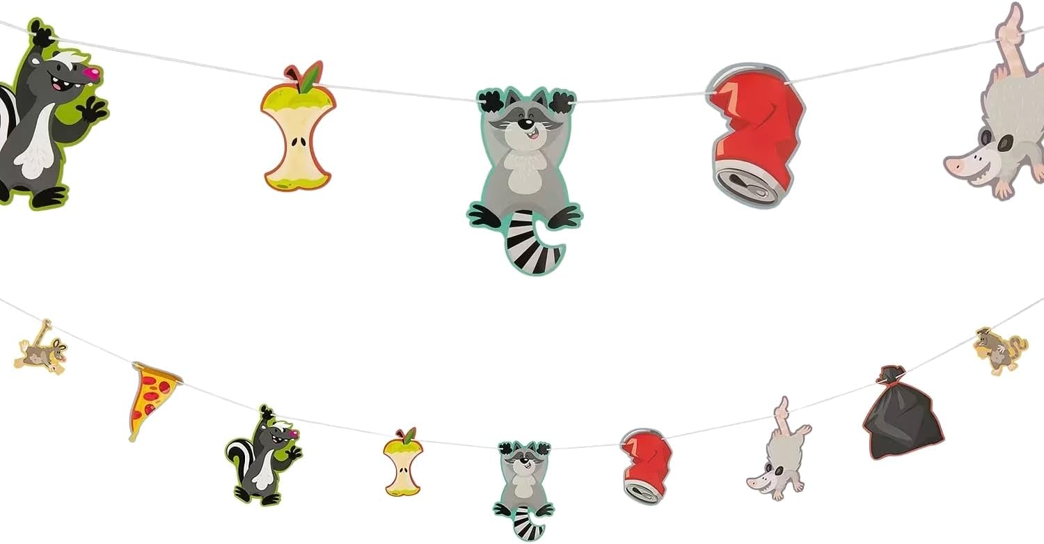 Fun Express 7 ft. x 7" Garbage Critters Animals & Trash Party Hanging Garland