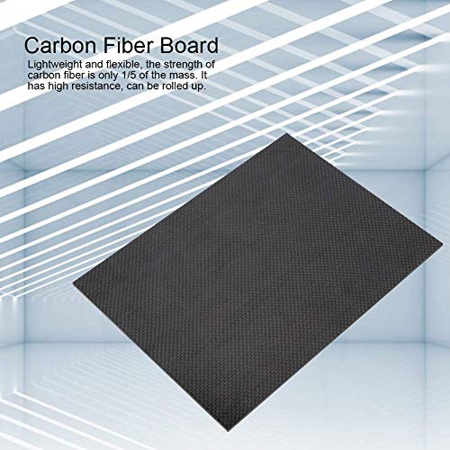 Piatto in Fibra di Carbonio, Materiale Foglio di Pannello in Fibra di Carbonio Twill di Alta Durezza con Superficie Luminosa(200 * 300 * 1.5mm)