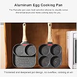 BEIJIALI Patelnia do Naleśników, Patelnia do Omletów Naleśnikowych Jajowar Silikonowa Aluminiowa Patelnia do Naleśników Nonstick z Wygodnym Uchwytem do Omletów Hamburger(4 Holes)