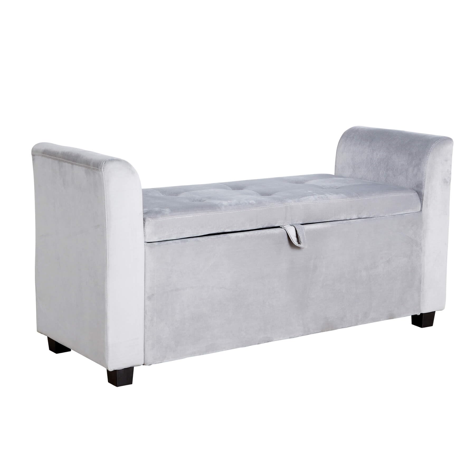Home Source Verona Fabric Storage Ottoman Chest Grey from B&Q