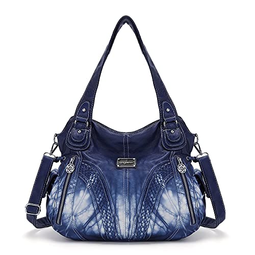 Purses and Handbags Women Fashion Tote Bag Shoulder Bags Top Handle Satchel Purses Washed Synthetic Leather Handbag