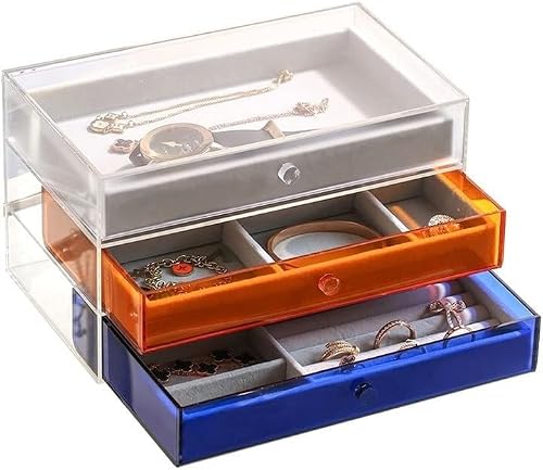 Zgssoptu One Color Jewellery Organiser Case Storage Box Cosmetic Bracelets Necklaces Earrings Watches Small