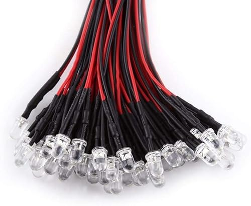 Diodi LED Diodi emettitori 50 pezzi Pre cablati DC...