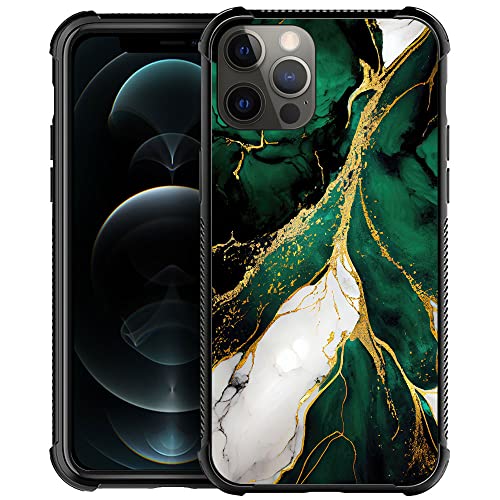 Funda protectora de lujo para iPhone 14 mármol verde DJSOK