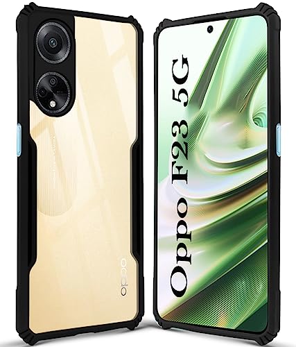 Image of Jkobi Back Cover Case for Oppo F23 5G (Shockproof with Polycarbonate Clear Panel | Professional Black)