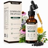Lymphdrainage-Tropfen, unterstützen Immunsystem, Reinigung und Entgiftung, enthalten Löwenzahn, Brennnesselblätter, Reishi und Vitamin E, Lymphsystem und die Lebergesundheit (60 ml)