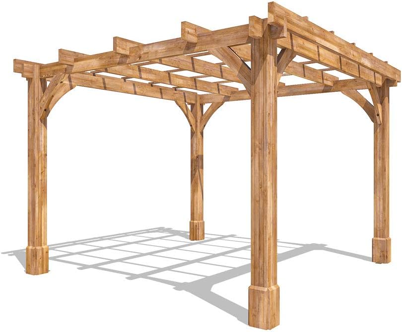 Dunster House Atlas Pergola Wooden Garden Shade Kit (W3m x D3m ...