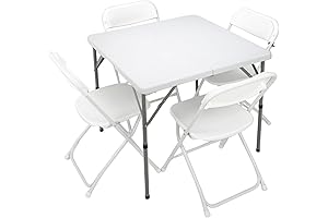 VINGLI Outdoor Dining Set: 5-Piece Set with Folding Table and Chairs