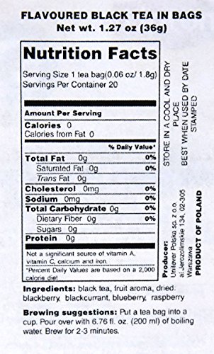 [Pack Of 12] Lipton Black Tea - Blue Fruit - Premium Pyramid Tea Bags (20 Count Box) #TOP4