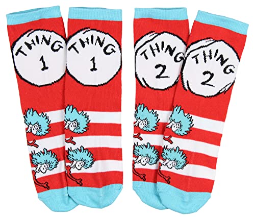 Chaussettes Dr. Seuss Chat dans le Chapeau Thing One lot de 2 paires multicolores 7-9