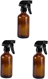 balacoo 3pcs Liquid Containers Amber Glass Spray Bottle Refillable Trigger Sprayers Cosmetic Travel Containers Travel Cont...