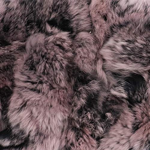 surell Rex Rabbit Long Chain Neck Loop Scarf - Wedding Wraps and Shawls for Women - Bridal Fur Stole (Pink Frost)4