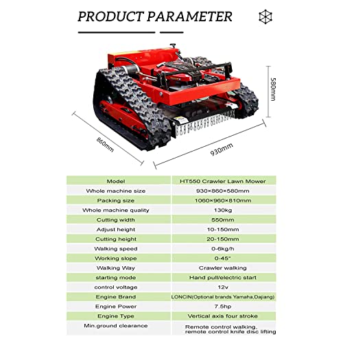 JODAIS Crawler Mower, 7.5HP Gasoline Mower,Robot Lawn Mower, four sroke gasoline Lawn mower with remote control, Climbs up to 30° incline, Lawn Care Equipment, for Farm, Home Garden, Orchard
