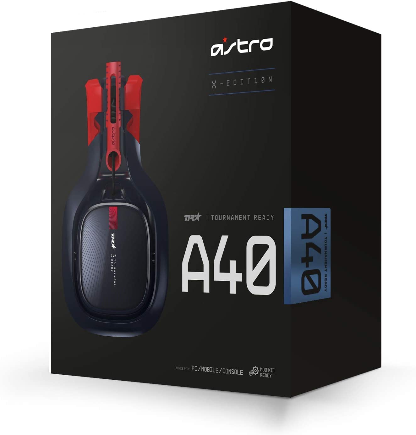 ASTRO Gaming A40 TR-X Auriculares alámbricos | 4ta gen, Audio V2, Dolby ATMOS, 3.5 mm, micro intercambiable, Xbox X|S/One, PS5, PS4, PC, Switch - Rojo/Azul