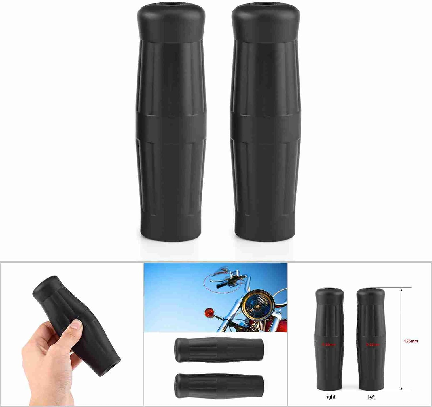 1 Inch Vintage Motorcycle Grips, Universal Motorcycle Hand Grips Vintage Classic Motorcycle Handlebar, Coke Bottle Design for Mountain Bike