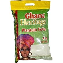 Ghana Heritage Plantain Fufu Flour - Versatile Fufu Mix for Traditional Swallow Maker Meals - African Fufu Powder for Plantain Fufu Dishes - Ideal for Soups, Stews - 4 Kg pack