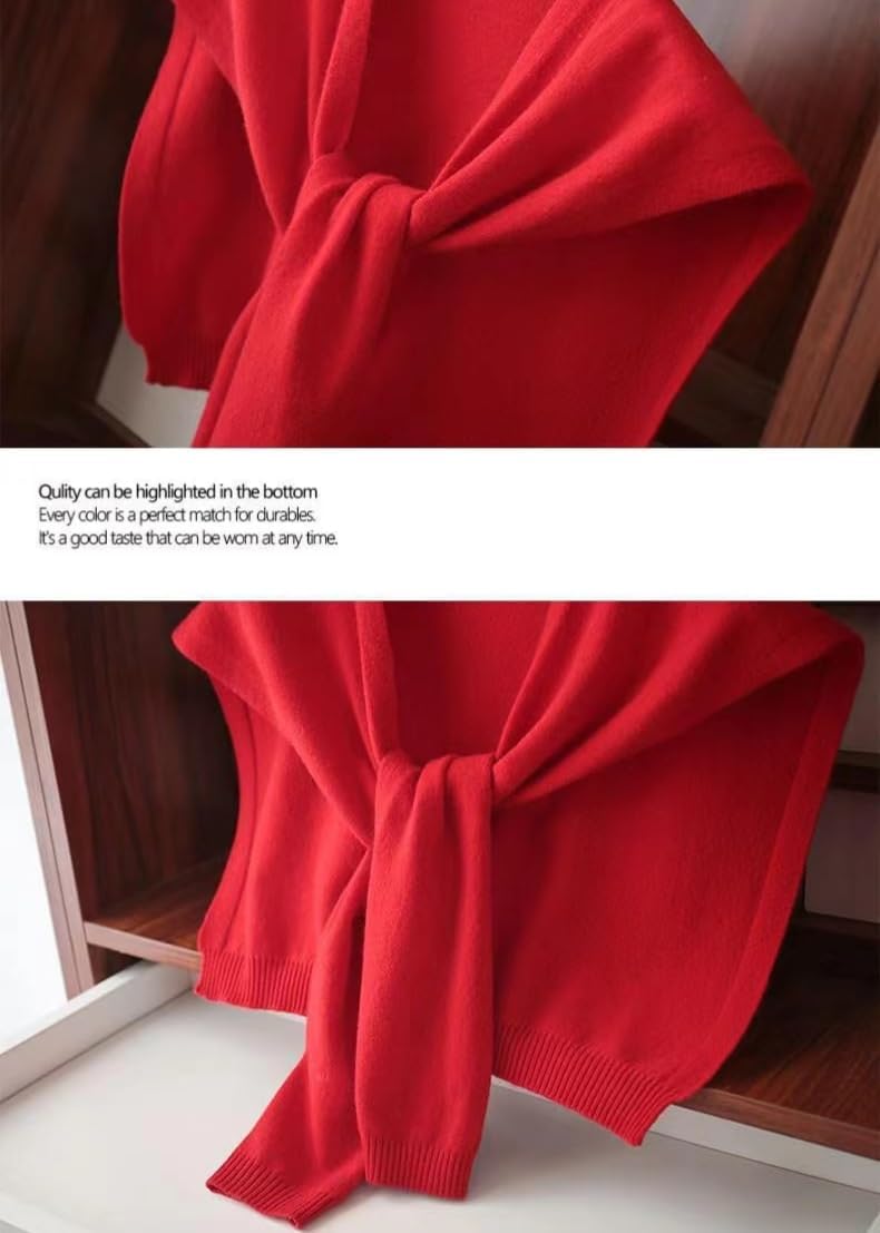 Sweater Shawl Wraps for Women Sweater Knitted Knotted Shawls Travel Casual Scarf Cape Shoulder Tops Fashion Wrap - Image 7
