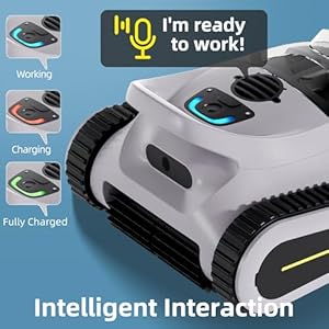 Cordless Pool Vacuum for Inground Pools, Automatic Robotic Pool Cleaner with Wall and Waterline Cleaning, Gray Cordless Pool Vacuum for Inground Pools Automatic Robotic Pool Cleaner with Wall and Waterline Cleaning Gray