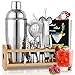 Cocktail Shaker Set, 750ml Edelstahl Shaker Set, 15 Teiliges Professionelles Cocktail Mix Set, Barkeeper Set mit Bambus St&auml;nder, Rezeptbuch, Messbecher, L&ouml;ffel, Geschenk Set f&uuml;r Bar, Zuhause