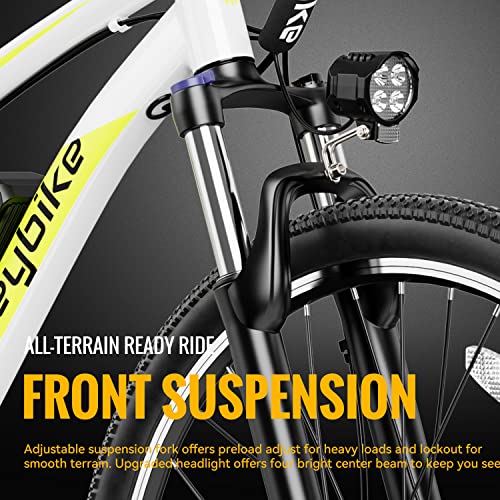 Heybike Race Max 27.5" Electric Bike For Adults 500W Brushless Motor 48V 12.5Ah Removable Battery Ebike Light Weight Commuter Electric Mountain Bike Shimano 7-Speed Front Fork Suspension #TOP4