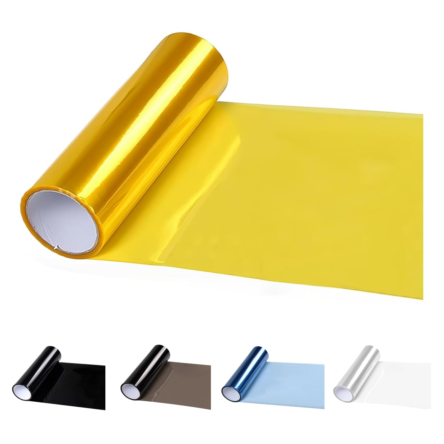 ヘッドライトフィルム プロテクションフィルム ヘッドライト 5色展開 30x120cm バイク/自動車用 テールランプ保護 紫外線防止 剥がし再貼り可能 取り付け簡単 車両保護ステッカー 汎用サイズ フォグランプ対応 (ゴールド)