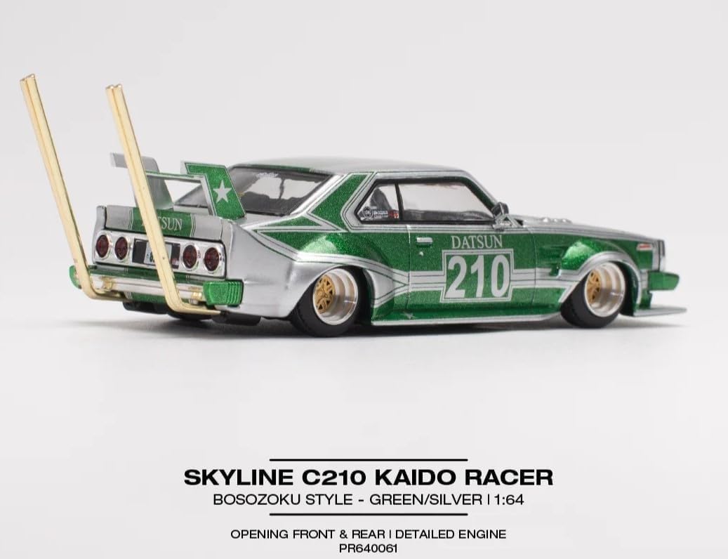 1:64 Diecast Model Car Compatible with Nissan Skyline C210 Kaido Racer Bosozoku Style Limited Edition by Pop Race PR640061