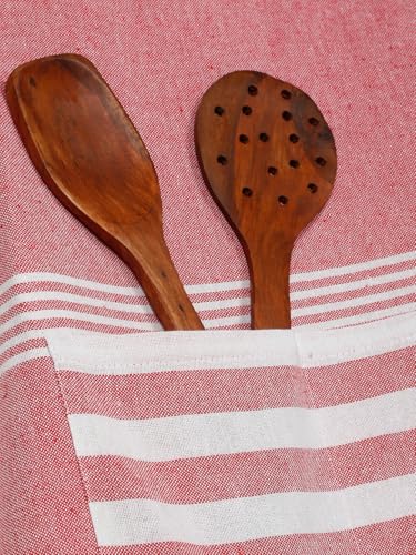 Image of Unisex Cooking Aprons | Waterproof Apron | Striped Design with 2 Front Pockets & Adjustable Neck Strap | Durable, Oil & Stain Resistant | Chef Apron for Cooking