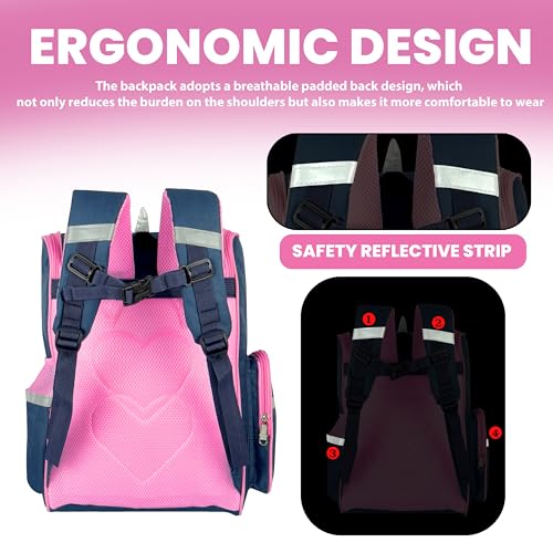 Image of Storite School Backpacks for Girls Stylish Bags for Girls Kids 7-12 Years Old Cartoon Water Resistant Backpack Durable Burden Relief School Bag Birthday