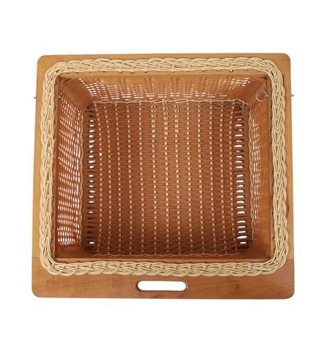 Image of AKWAY PVC wicker basket for modular kitchen | pvc wicker basket for Kitchen | Pull Out Basket for Onion, Potato, Fruits (Without Partition, 22.3 inchW x 20 inchDx 6 inchH)