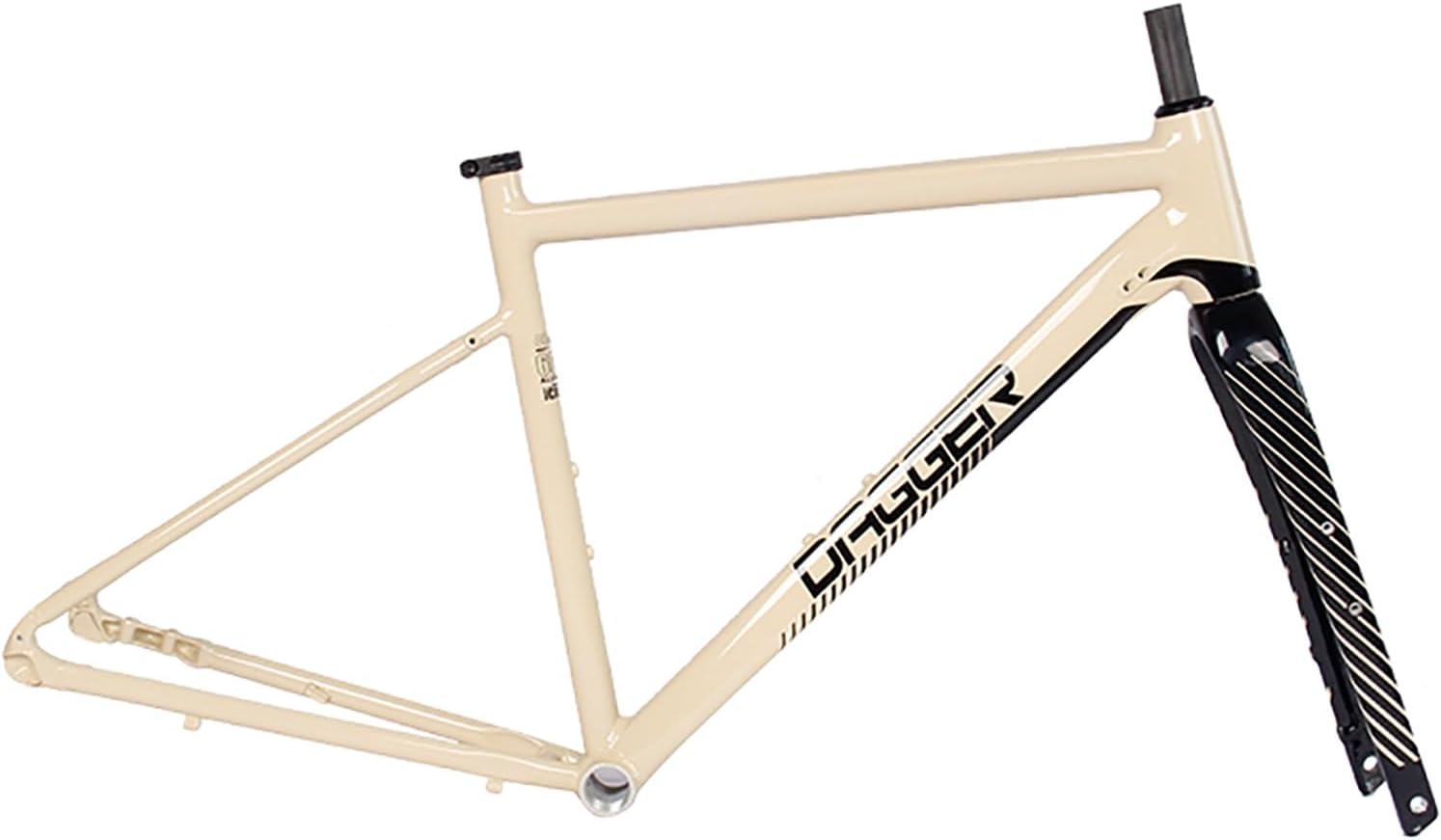 Gravel Bike Frameset Road Bike Frame 46/48/50/52cm, Quick Release with Fork, Disc Brake Frame Thru Axle Frame Internal Routing Lightweight(Grey,46cm)