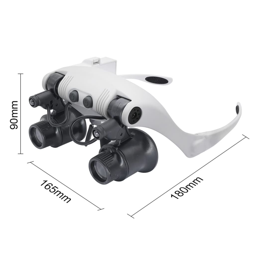 Lupa de Casco con iluminación 4 Ampliación Gafas binoculares Manos Libres for reparación y joyería