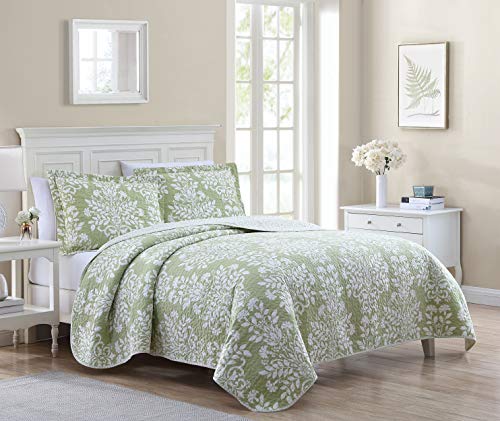 image for Laura Ashley Rowland Collection Quilt Set-100% Cotton, Reversible, All