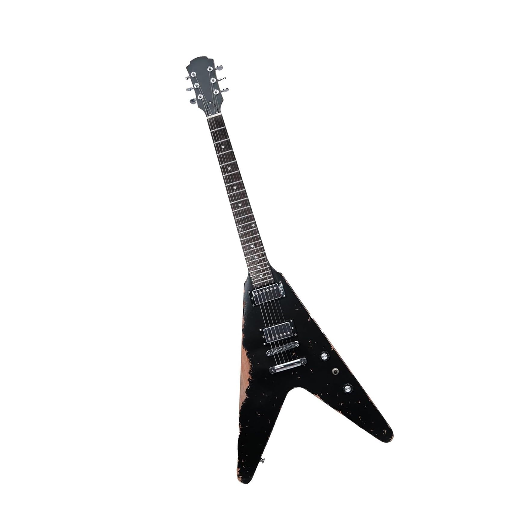 Gitara Elektryczna Z Mahoniowym Korpusem I Palisandrową Podstrunnicą W Stylu Vintage Heavy Metal(Black)