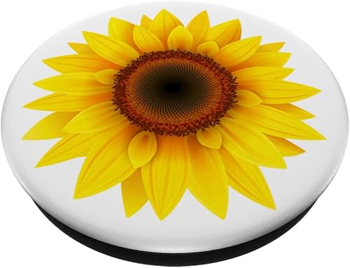 Miniatura 2 de Girasol Decoración Girasol Amarillo Sol Flor Fondo Blanco PopSockets PopSockets Swappable PopGrip