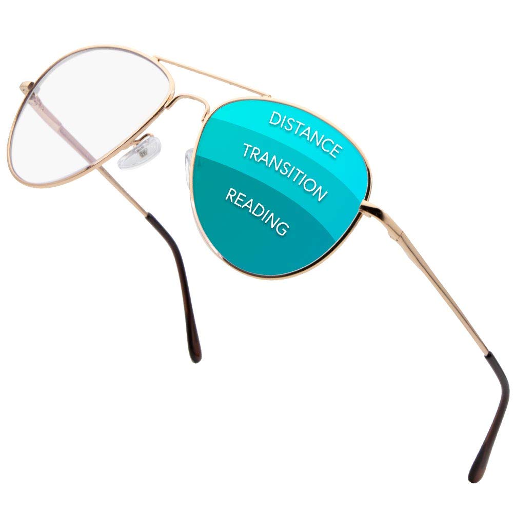 VITENZI Progressive Reading Glasses for Women and Men Multifocal Computer Readers with Blue Light Blocking Lenses Milan