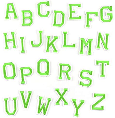 Iron on Patches Letters 26pcs A-Z Alphabet Patches Animal Shaped DIY Motif Iron On Or Sew On Patches Appliques for Jeans Jackets Backpacks(Style 1)