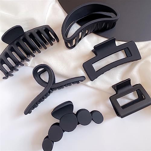 IYKA Moda Preto Cabelo Grande Garra Acrílico Grampo Geometria Presilhas Presilhas Caranguejo Acessór