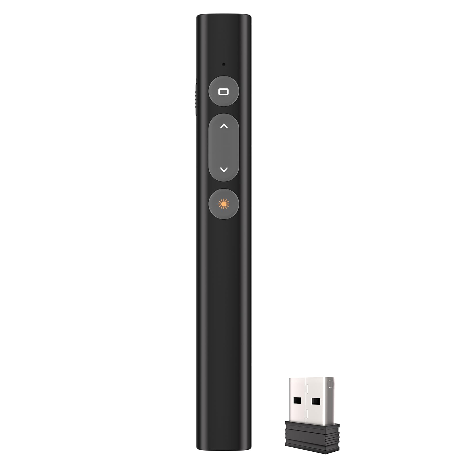 Presentation Clicker, Remote PPT PowerPoint Clicker, 2.4GHz Wireless Presenter Remote PowerPoint Clicker, Red Laser Pointer, 4 Buttons, Compatible with PC, Black, for Classrooms, Lecture Halls, Confe